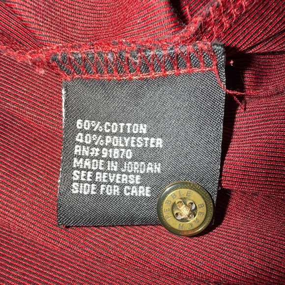 Pebble Beach Cool Comfort Long Sleeve Golf Polo Shirt XL Red Performance - Picture 15 of 15